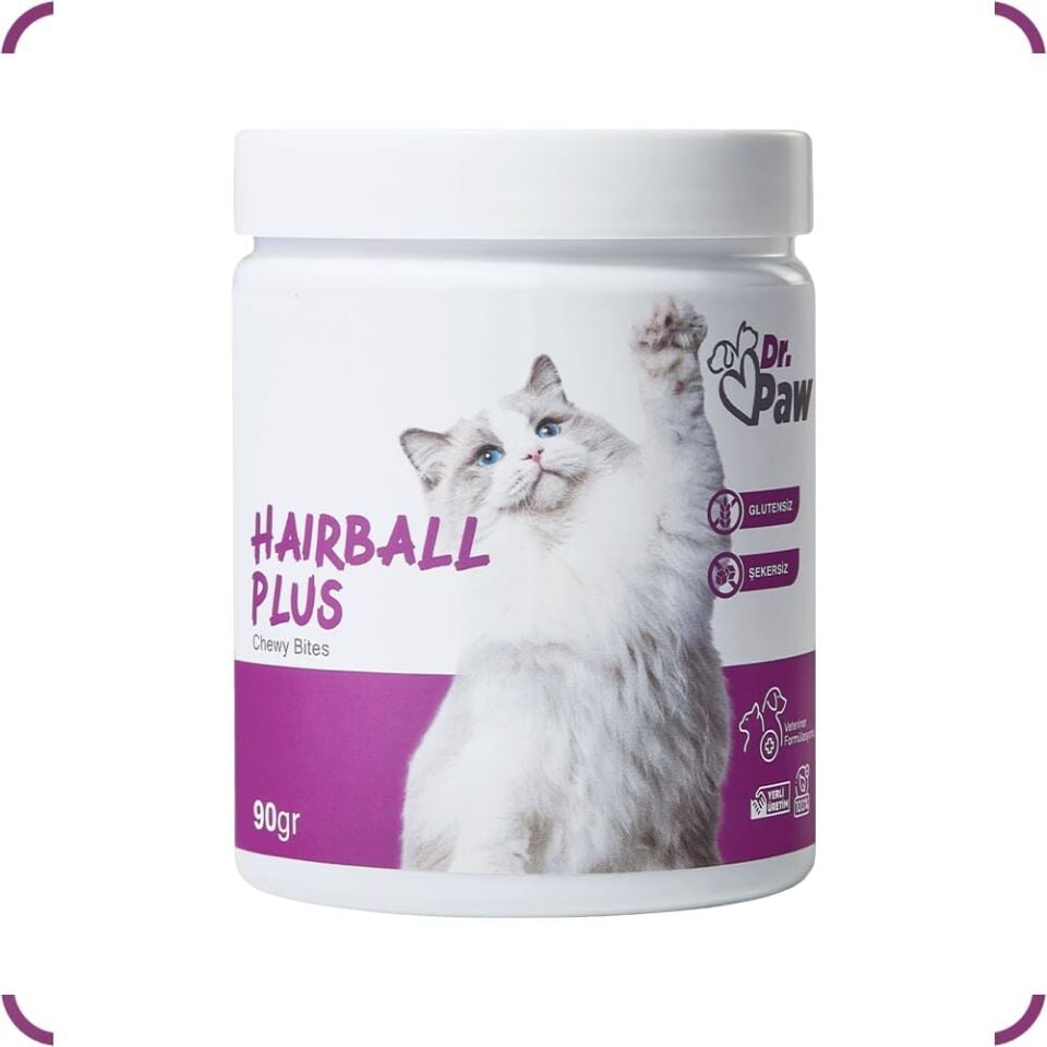 Hairball Plus: Tüy Yumağı Engelleyici Premium Kedi Tableti (60 adet/90gr)