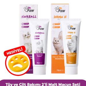 Tüy Ve Cilt Bakımı 2’li Malt Macun Seti - Hairball & Derma H Formüllü